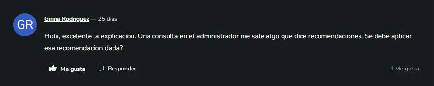 Comentario real de estudiante 1