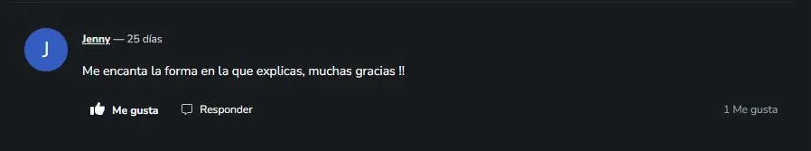 Comentario real de estudiante 2